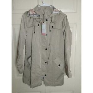 Small Women's Long Hooded Anorak Style Windbreaker Jacket |  Raincoat Saphirose